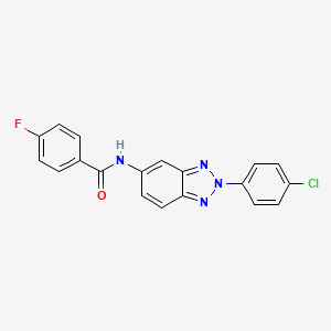 molecular formula C19H12ClFN4O B1658203 N-[2-(4-chlorophenyl)benzotriazol-5-yl]-4-fluorobenzamide CAS No. 6005-31-8