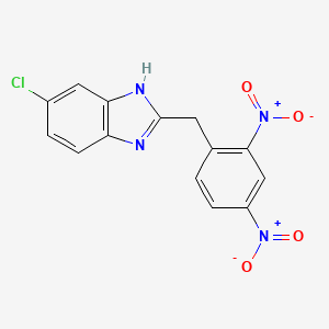 molecular formula C14H9ClN4O4 B1658207 6-chloro-2-[(2,4-dinitrophenyl)methyl]-1H-benzimidazole CAS No. 60059-88-3
