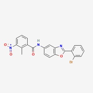 molecular formula C21H14BrN3O4 B1658210 N-[2-(2-bromophenyl)-1,3-benzoxazol-5-yl]-2-methyl-3-nitrobenzamide CAS No. 6007-40-5