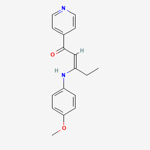 molecular formula C17H18N2O2 B1658223 (Z)-3-(4-methoxyanilino)-1-pyridin-4-ylpent-2-en-1-one CAS No. 6014-61-5