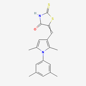 molecular formula C18H18N2OS2 B1658224 5-[[1-(3,5-Dimethylphenyl)-2,5-dimethylpyrrol-3-yl]methylidene]-2-sulfanylidene-1,3-thiazolidin-4-one CAS No. 6014-85-3