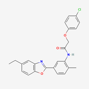 2-(4-chlorophenoxy)-N-[5-(5-ethyl-1,3-benzoxazol-2-yl)-2-methylphenyl]acetamide