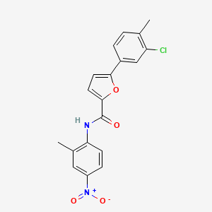 molecular formula C19H15ClN2O4 B1658242 5-(3-chloro-4-methylphenyl)-N-(2-methyl-4-nitrophenyl)furan-2-carboxamide CAS No. 6020-64-0