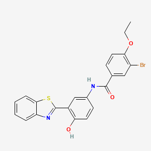 molecular formula C22H17BrN2O3S B1658244 N-[3-(1,3-Benzothiazol-2(3H)-ylidene)-4-oxocyclohexa-1,5-dien-1-yl]-3-bromo-4-ethoxybenzamide CAS No. 6020-89-9