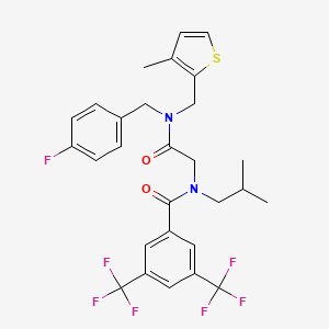 N-[2-[(4-fluorophenyl)methyl-[(3-methylthiophen-2-yl)methyl]amino]-2-oxoethyl]-N-(2-methylpropyl)-3,5-bis(trifluoromethyl)benzamide