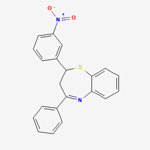 molecular formula C21H16N2O2S B1658255 2-(3-(Hydroxy(oxido)amino)phenyl)-4-phenyl-2,3-dihydro-1,5-benzothiazepine CAS No. 60246-86-8