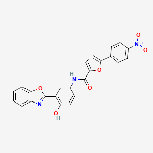 molecular formula C24H15N3O6 B1658260 N-[3-(1,3-Benzoxazol-2-YL)-4-hydroxyphenyl]-5-(4-nitrophenyl)furan-2-carboxamide CAS No. 6027-19-6