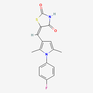 (5E)-5-[[1-(4-fluorophenyl)-2,5-dimethylpyrrol-3-yl]methylidene]-1,3-thiazolidine-2,4-dione
