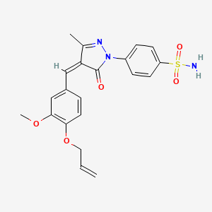 molecular formula C21H21N3O5S B1658280 4-[(4Z)-4-[(3-methoxy-4-prop-2-enoxyphenyl)methylidene]-3-methyl-5-oxopyrazol-1-yl]benzenesulfonamide CAS No. 6034-29-3