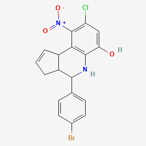 4-(4-bromophenyl)-8-chloro-9-nitro-3a,4,5,9b-tetrahydro-3H-cyclopenta[c]quinolin-6-ol