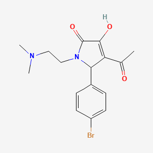 molecular formula C16H19BrN2O3 B1658296 4-Acetyl-5-(4-bromophenyl)-1-[2-(dimethylamino)ethyl]-3-hydroxy-1,5-dihydro-2H-pyrrol-2-one CAS No. 6038-64-8
