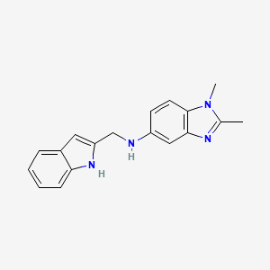 molecular formula C18H18N4 B1658297 N-[(1H-Indol-2-yl)methyl]-1,2-dimethyl-1H-benzimidazol-5-amine CAS No. 6039-64-1