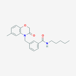 molecular formula C22H26N2O3 B1658304 3-[(6-methyl-3-oxo-1,4-benzoxazin-4-yl)methyl]-N-pentylbenzamide CAS No. 6042-52-0