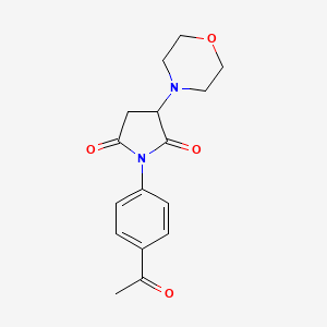 molecular formula C16H18N2O4 B1658307 1-(4-Acetylphenyl)-3-morpholin-4-ylpyrrolidine-2,5-dione CAS No. 6043-60-3