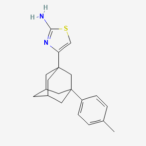 molecular formula C20H24N2S B1658312 4-[3-(4-Methylphenyl)-1-adamantyl]-1,3-thiazol-2-amine CAS No. 6045-02-9