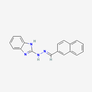 molecular formula C18H14N4 B1658321 2-[(2E)-2-(naphthalen-2-ylmethylidene)hydrazinyl]-1H-benzimidazole CAS No. 6049-35-0