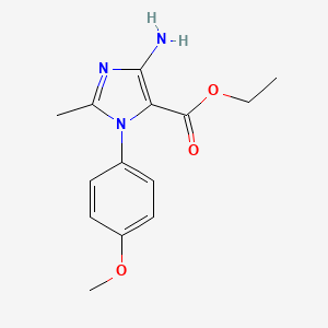 molecular formula C14H17N3O3 B1658325 Ethyl 4-amino-1-(4-methoxyphenyl)-2-methyl-1H-imidazole-5-carboxylate CAS No. 6050-35-7