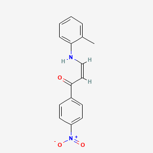 molecular formula C16H14N2O3 B1658331 (Z)-3-(2-methylanilino)-1-(4-nitrophenyl)prop-2-en-1-one CAS No. 6053-16-3