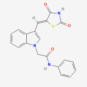 2-[3-[(Z)-(2,4-dioxo-1,3-thiazolidin-5-ylidene)methyl]indol-1-yl]-N-phenylacetamide