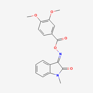 molecular formula C18H16N2O5 B1658353 [(E)-(1-methyl-2-oxoindol-3-ylidene)amino] 3,4-dimethoxybenzoate CAS No. 6060-36-2