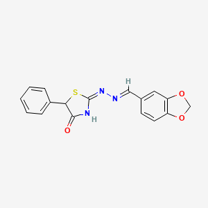 5-Phenyl-2-(piperonylidenehydrazino)-2-thiazolin-4-one