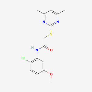 molecular formula C15H16ClN3O2S B1658365 N-(2-chloro-5-methoxyphenyl)-2-(4,6-dimethylpyrimidin-2-yl)sulfanylacetamide CAS No. 6064-01-3