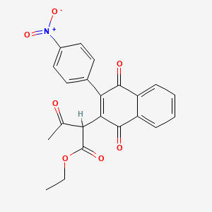 Ethyl 2-[3-(4-nitrophenyl)-1,4-dioxo-1,4-dihydronaphthalen-2-yl]-3-oxobutanoate