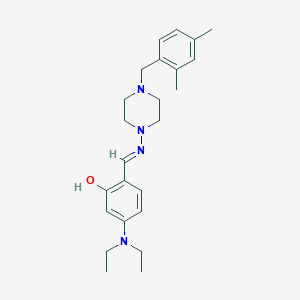 molecular formula C24H34N4O B1658372 5-(Diethylamino)-2-({[4-(2,4-dimethylbenzyl)-1-piperazinyl]imino}methyl)phenol CAS No. 6067-96-5