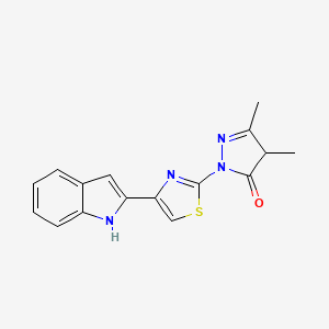 2-[4-(1H-indol-2-yl)-1,3-thiazol-2-yl]-4,5-dimethyl-4H-pyrazol-3-one