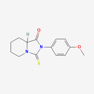 molecular formula C14H16N2O2S B1658380 2-(4-Methoxyphenyl)-3-thioxohexahydroimidazo[1,5-a]pyridin-1(5h)-one CAS No. 60725-95-3
