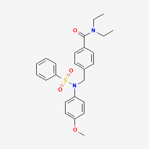 4-[[N-(benzenesulfonyl)-4-methoxyanilino]methyl]-N,N-diethylbenzamide
