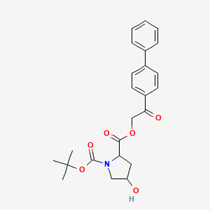 molecular formula C24H27NO6 B1658390 1-O-tert-butyl 2-O-[2-oxo-2-(4-phenylphenyl)ethyl] 4-hydroxypyrrolidine-1,2-dicarboxylate CAS No. 6076-84-2