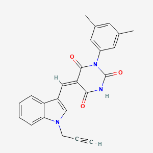 (5E)-1-(3,5-dimethylphenyl)-5-[(1-prop-2-ynylindol-3-yl)methylidene]-1,3-diazinane-2,4,6-trione