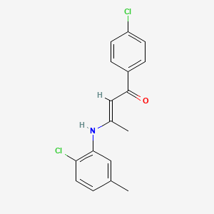 (E)-3-(2-chloro-5-methylanilino)-1-(4-chlorophenyl)but-2-en-1-one