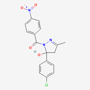 [5-(4-chlorophenyl)-5-hydroxy-3-methyl-4H-pyrazol-1-yl]-(4-nitrophenyl)methanone