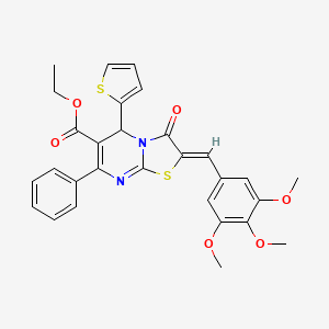 ethyl (2Z)-3-oxo-7-phenyl-5-thiophen-2-yl-2-[(3,4,5-trimethoxyphenyl)methylidene]-5H-[1,3]thiazolo[3,2-a]pyrimidine-6-carboxylate