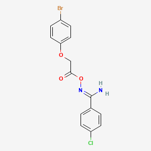 molecular formula C15H12BrClN2O3 B1658417 N'-{[(4-bromophenoxy)acetyl]oxy}-4-chlorobenzenecarboximidamide CAS No. 6087-15-6