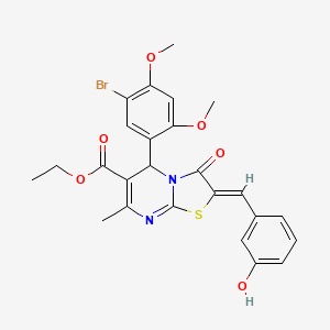 ethyl (2Z)-5-(5-bromo-2,4-dimethoxyphenyl)-2-[(3-hydroxyphenyl)methylidene]-7-methyl-3-oxo-5H-[1,3]thiazolo[3,2-a]pyrimidine-6-carboxylate