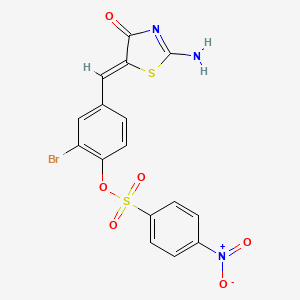 molecular formula C16H10BrN3O6S2 B1658421 [4-[(Z)-(2-amino-4-oxo-1,3-thiazol-5-ylidene)methyl]-2-bromophenyl] 4-nitrobenzenesulfonate CAS No. 6089-47-0