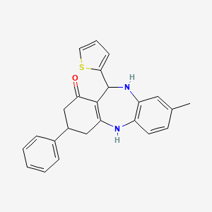 3-Methyl-9-phenyl-6-thiophen-2-yl-5,6,8,9,10,11-hexahydrobenzo[b][1,4]benzodiazepin-7-one