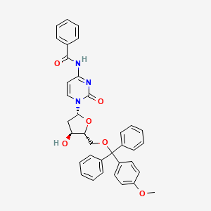 molecular formula C36H33N3O6 B1658430 N-[1-[(2R,4S,5R)-4-hydroxy-5-[[(4-methoxyphenyl)-diphenylmethoxy]methyl]oxolan-2-yl]-2-oxopyrimidin-4-yl]benzamide CAS No. 60920-99-2