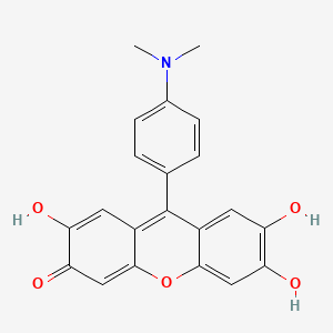 molecular formula C21H17NO5 B1658439 9-[4-(Dimethylamino)phenyl]-2,6,7-trihydroxy-3h-xanthen-3-one CAS No. 6098-86-8