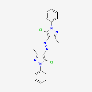 molecular formula C20H16Cl2N6 B1658441 Bis(5-chloro-3-methyl-1-phenylpyrazol-4-yl)diazene CAS No. 60997-47-9