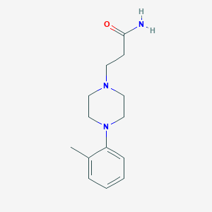 molecular formula C14H21N3O B1658445 3-[4-(2-Methylphenyl)piperazin-1-yl]propanamide CAS No. 61015-47-2