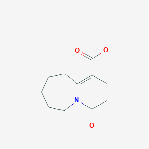molecular formula C12H15NO3 B1658446 Methyl 4-oxo-4,6,7,8,9,10-hexahydropyrido[1,2-a]azepine-1-carboxylate CAS No. 61018-95-9