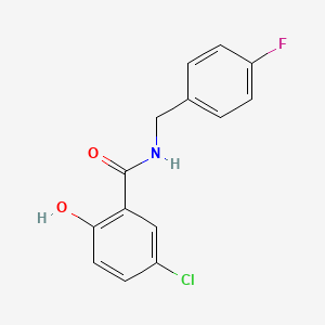 molecular formula C14H11ClFNO2 B1658448 5-chloro-N-[(4-fluorophenyl)methyl]-2-hydroxybenzamide CAS No. 610320-73-5