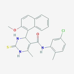 N-(5-chloro-2-methylphenyl)-4-(2-methoxynaphthalen-1-yl)-6-methyl-2-sulfanylidene-3,4-dihydro-1H-pyrimidine-5-carboxamide