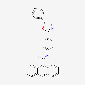 molecular formula C30H20N2O B1658467 1-anthracen-9-yl-N-[4-(5-phenyl-1,3-oxazol-2-yl)phenyl]methanimine CAS No. 61125-42-6