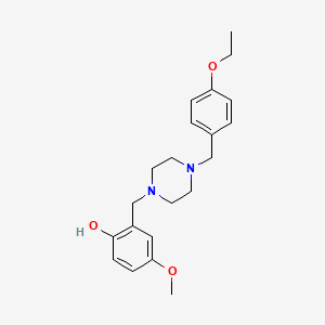 molecular formula C21H28N2O3 B1658475 2-[4-(4-Ethoxy-benzyl)-piperazin-1-ylmethyl]-4-methoxy-phenol CAS No. 6117-65-3