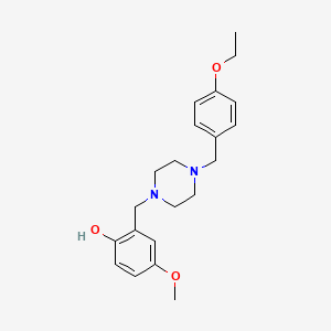 molecular formula C21H28N2O3 B1658475 2-({4-[(4-Ethoxyphenyl)methyl]piperazin-1-yl}methyl)-4-methoxyphenol CAS No. 6117-65-3